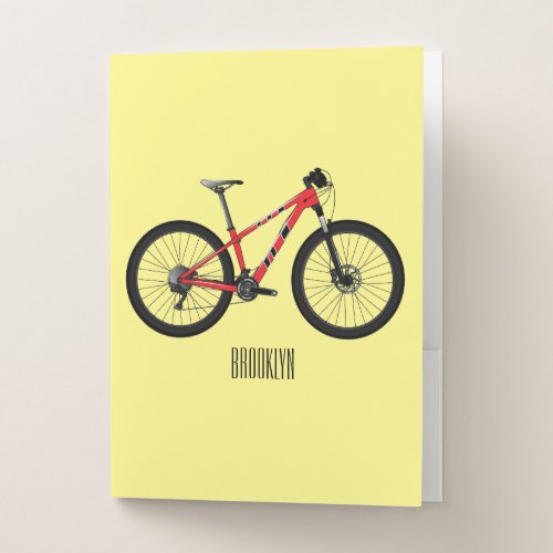 Bicycle cartoon illustration pocket folder