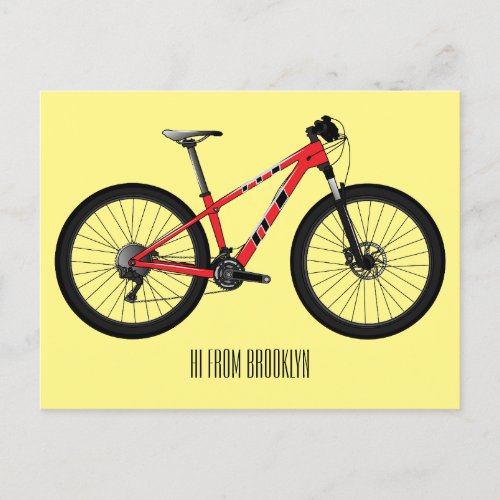 Bicycle cartoon illustration postcard