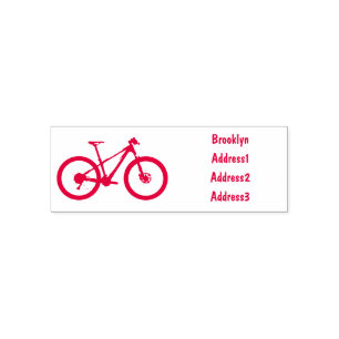 Bicycle cartoon illustration self-inking stamp