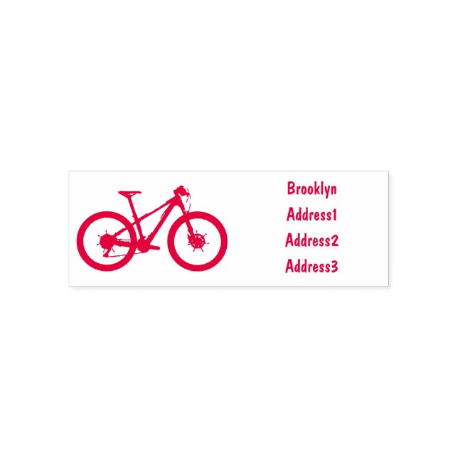 Bicycle cartoon illustration self-inking stamp (Design)