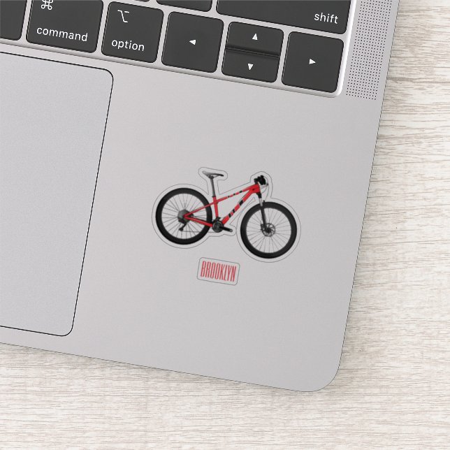 Bicycle cartoon illustration sticker (Detail)