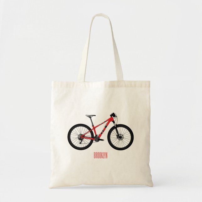 Bicycle cartoon illustration tote bag (Front)