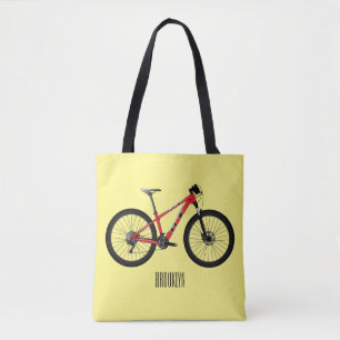 Bicycle cartoon illustration tote bag