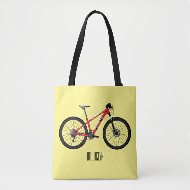 Bicycle cartoon illustration tote bag (Front)
