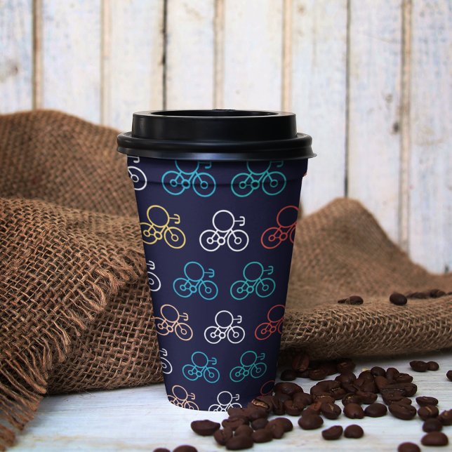 Bicycle Cartoon Pattern Paper Cups (multicolor bicycle cartoon kids,adult party stationery, birthday party use and throw paper cups)