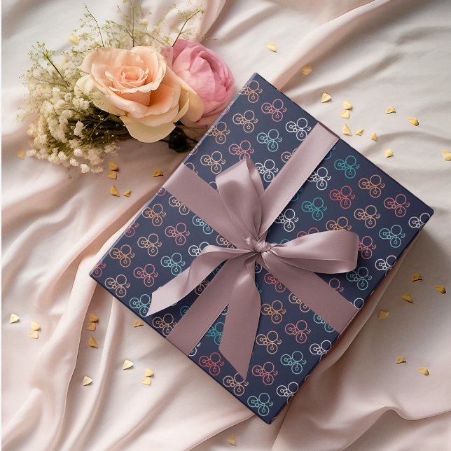 Bicycle Cartoon Pattern Wrapping Paper (bicycle cartoon birthday packing gift wrap,gift wrapping paper,return gift wrap paper,paper gift)