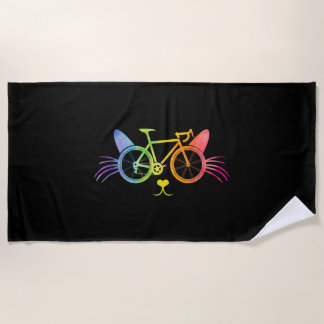 Bicycle Cat Lgbt Beach Towel