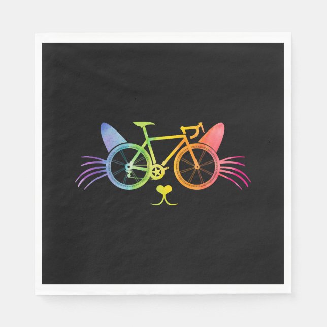 Bicycle Cat Lgbt Napkins (Front)