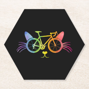 Bicycle Cat Lgbt Paper Coaster