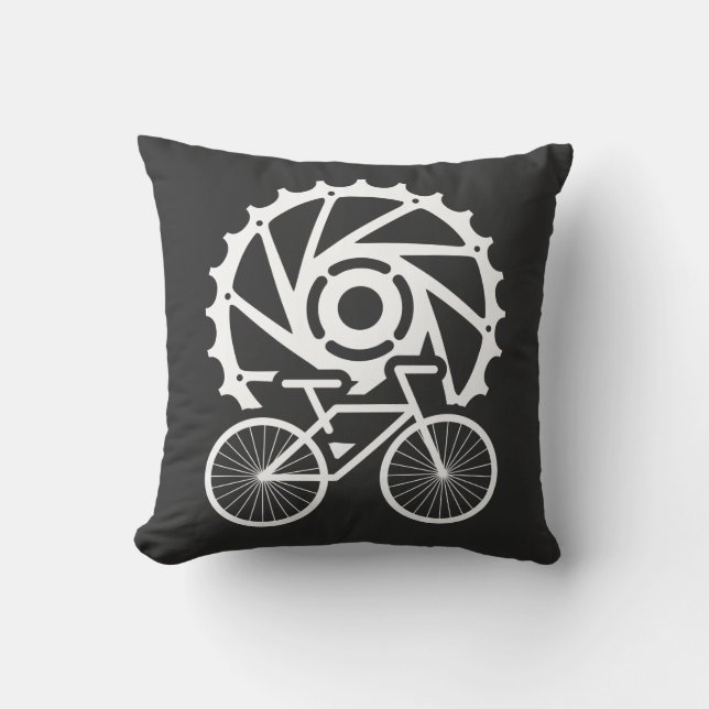 Bicycle Chain Ring Throw Pillow (Front)