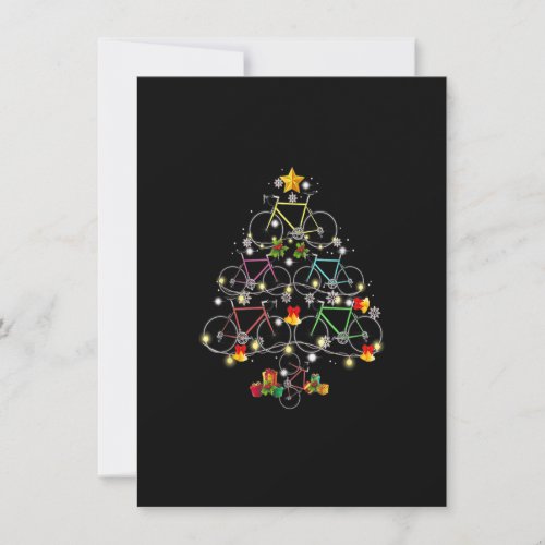 Bicycle Christmas Lights Tree Decoration Xmas Snow Invitation