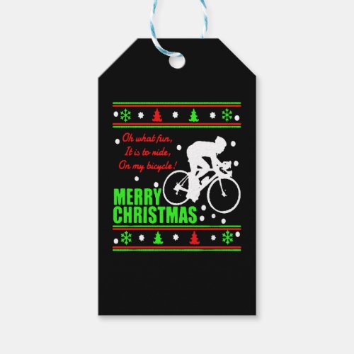 Bicycle Christmas Shirt Gift Tags