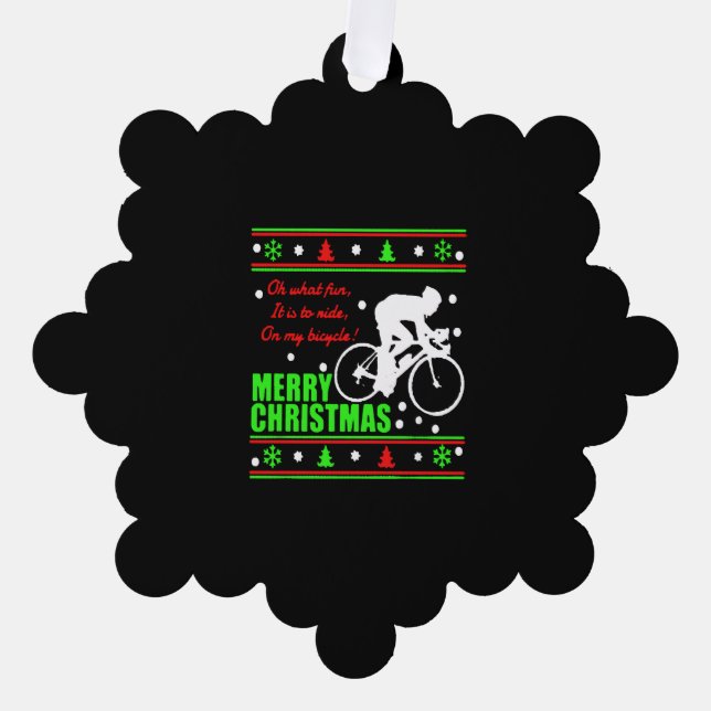 Bicycle Christmas Shirt Ornament Card (Front)