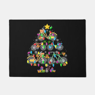 Bicycle Christmas Tree Funny Biker Bicyclist Doormat