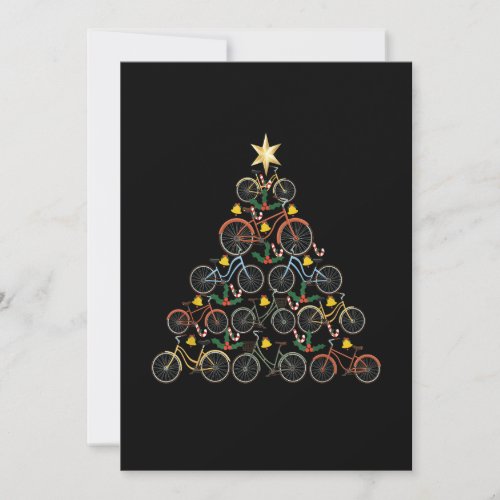 Bicycle Christmas Tree Funny Biker Bicyclist Xmas Holiday Card