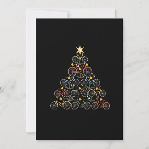 Bicycle Christmas Tree Funny Biker Bicyclist Xmas Holiday Card