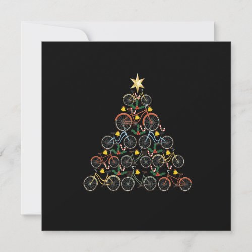 Bicycle Christmas Tree Funny Biker Bicyclist Xmas Invitation