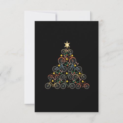 Bicycle Christmas Tree Funny Biker Bicyclist Xmas Thank You Card