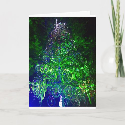 Bicycle Christmas Tree Greeting Card