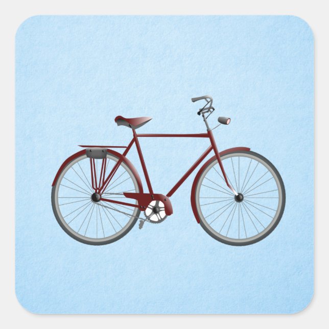 Bicycle clipart square sticker (Front)