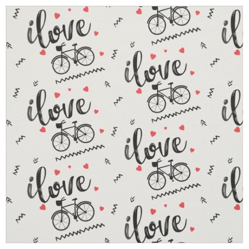 Bicycle cloth. I love bike rides. Red heart Fabric