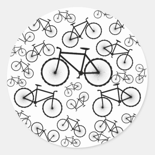 Bicycle Collage Classic Round Sticker