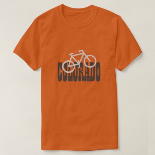 Bicycle Colorado Bike Outline on State Name T_Shirt