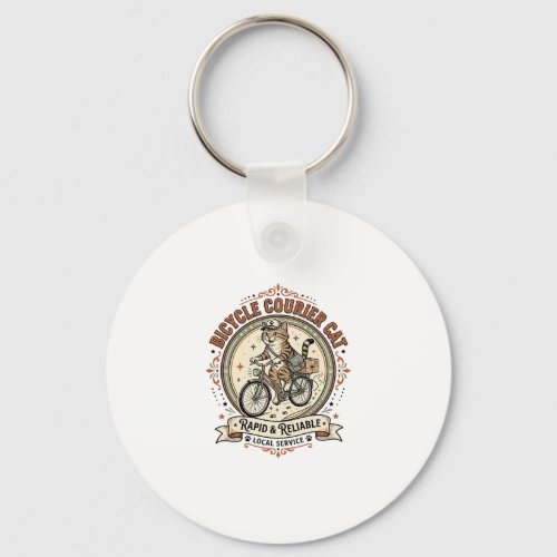 Bicycle Courier Cat Bicycle Courier Cat Vintage Ve Keychain