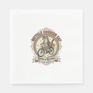 Bicycle Courier Cat Bicycle Courier Cat Vintage Ve Napkins