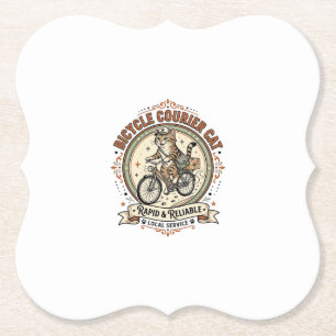 Bicycle Courier Cat Bicycle Courier Cat Vintage Ve Paper Coaster
