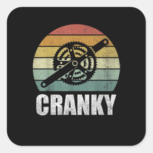 Bicycle Cranky Gifts  Cycling Lovers Cranky Square Sticker