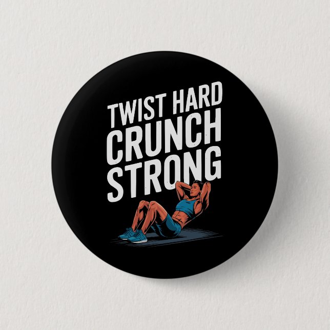 Bicycle Crunch Exercise Bodybuilding Fitness Worko Button (Front)