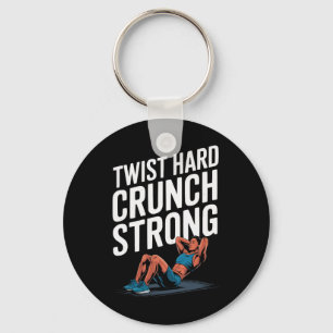 Bicycle Crunch Exercise Bodybuilding Fitness Worko Keychain