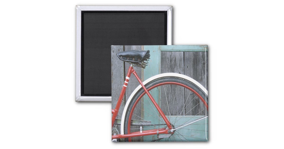 Bicycle Cycle Bicycling Cycling Old Wooden Shed 2 Inch Square Magnet ...