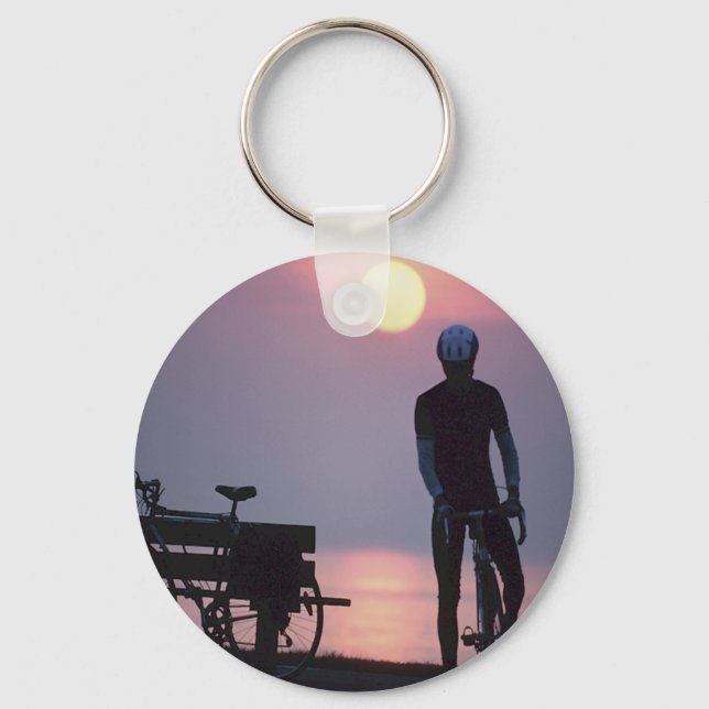 Bicycle Cycle Bicycling Cycling Quebec Canada Keychain (Front)