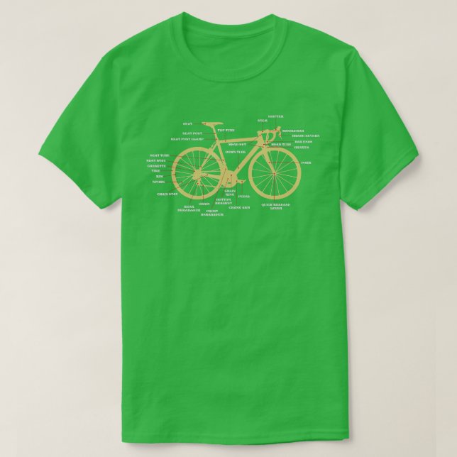 Bicycle Cycling Anatomy Road Bike Parts Biking Cyc T-Shirt (Design Front)