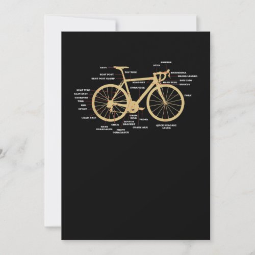 Bicycle Cycling Anatomy Road Bike Parts Biking Thank You Card