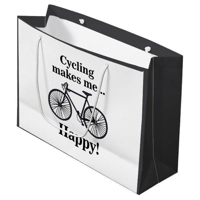 Bicycle Cycling Bicycling Cyclist Birthday Large Gift Bag (Front Angled)