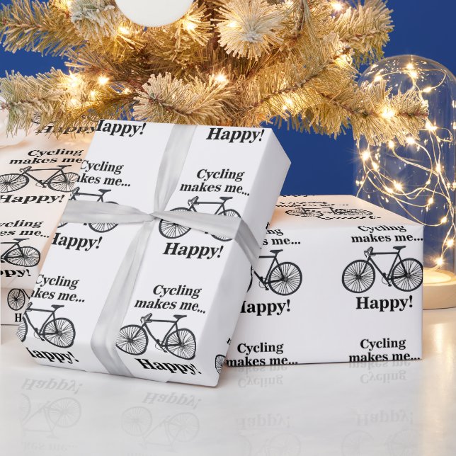 Bicycle Cycling Bicycling Cyclist Birthday Wrapping Paper (Holidays)