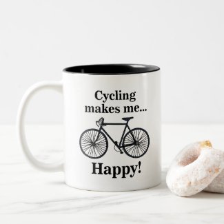 Bicycle Cycling Biking Cyclist Two-Tone Coffee Mug