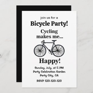 Bicycle Cycling Biking Party Invitation