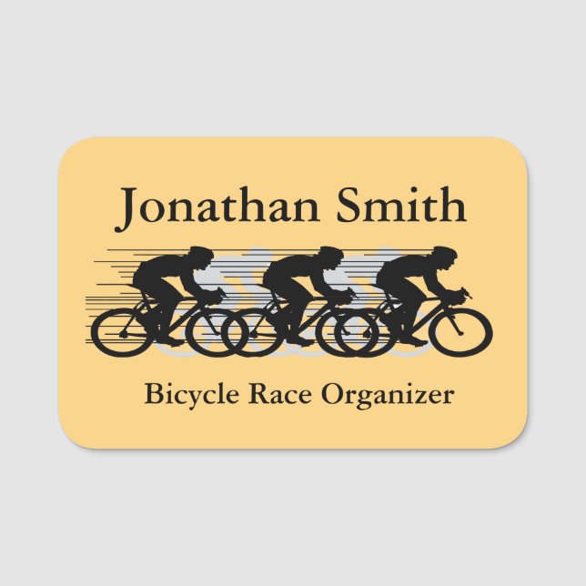 Bicycle Cycling Design Name Tag (Front)
