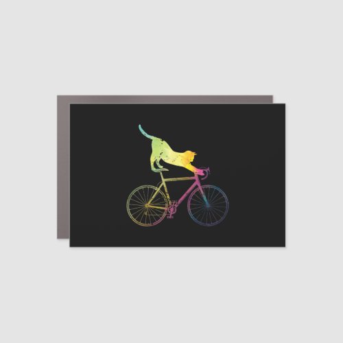 Bicycle Cycling Funny Cat Bicycle Car Magnet