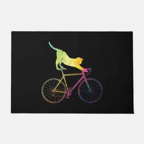 Bicycle Cycling Funny Cat Bicycle Doormat