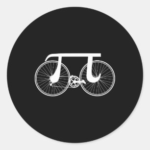 Bicycle Cycling Pi Day Pun Funny March 14 3.14 Classic Round Sticker