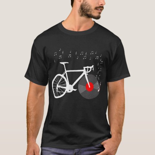 Bicycle Cycling Road Bike Vinyl Record Player Musi T_Shirt