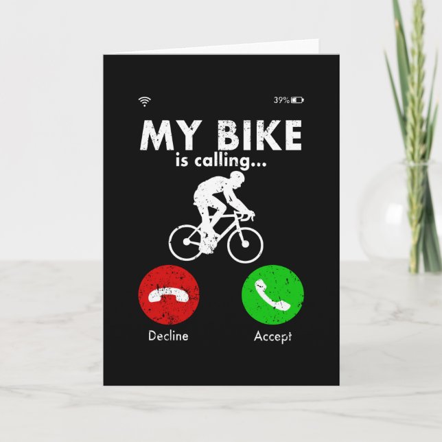 Bicycle Cyclist Funny Gift Present Idea Card (Front)