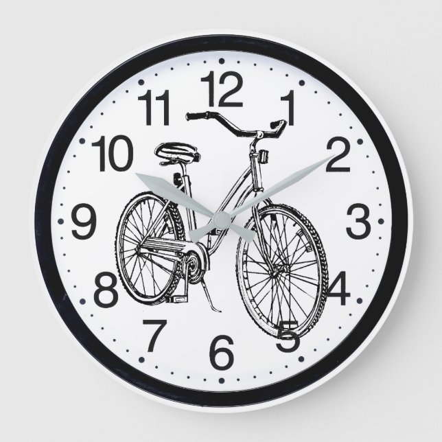 Bicycle Design  Clock With Numbers (Front)