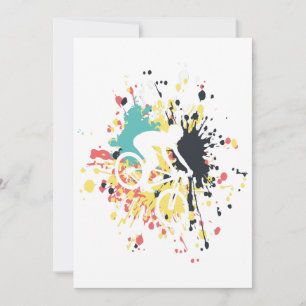 Bicycle Downhill Color Splash Invitation