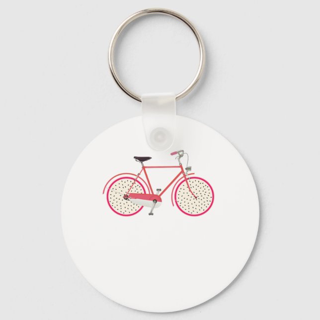Bicycle Dragon Fruit Wheels Bike Cycling Biker Gif Keychain (Front)